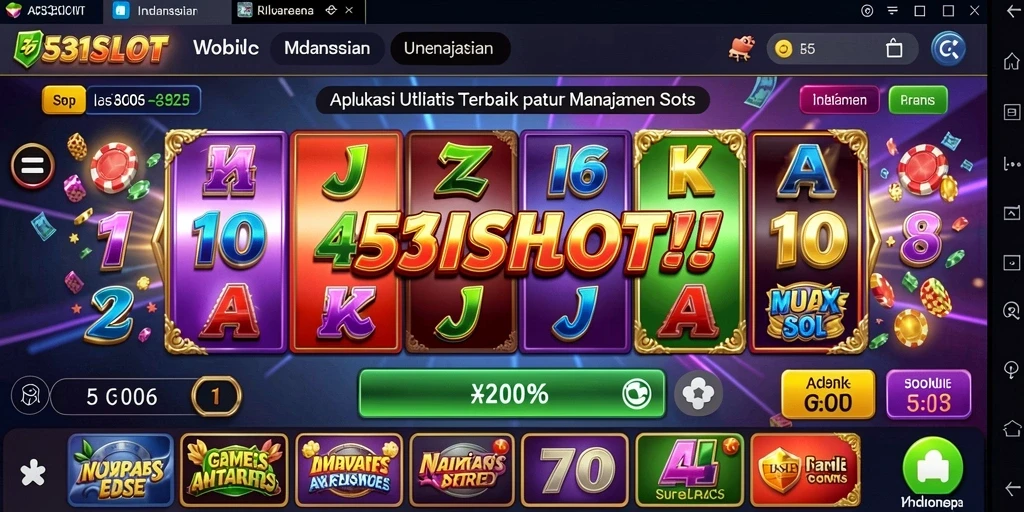 Tampilan antarmuka utama dari aplikasi Utility 531SLOT.