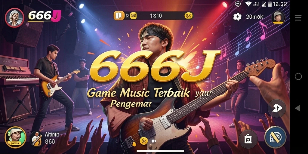 Tampilan gameplay 666J dengan interaksi musik yang menarik.