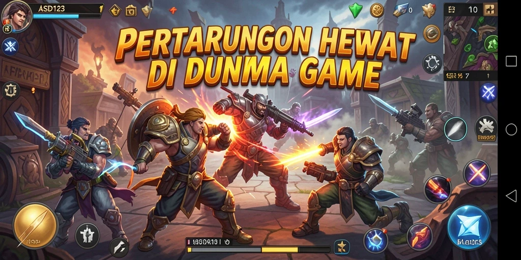 Tampilan gameplay mendebarkan dari ASD123 dalam pertarungan seru.