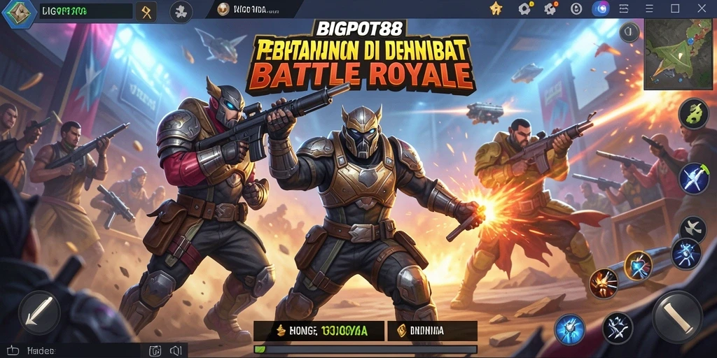 Gameplay seru dan menegangkan di BIGPOT88 Battle Royale.