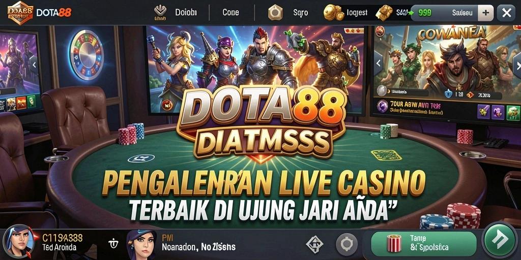 Screenshot DOTA88 menggambarkan gameplay kasino langsung yang mengasyikkan.