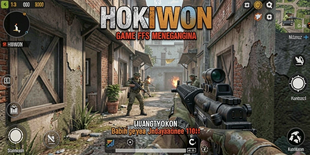 Tampilan aksi mendebarkan dalam gameplay HOKIWON yang intens.