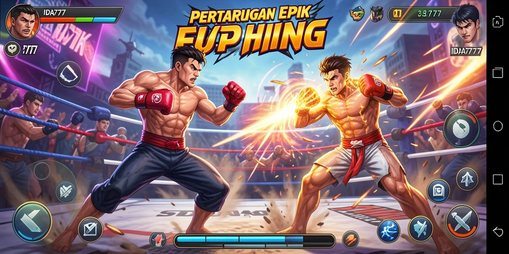 Screenshot gameplay <strong>IDA777</strong> menampilkan pertarungan seru dengan grafis menawan.