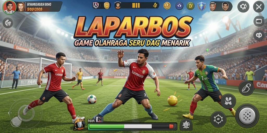 Tampilan gameplay seru di LAPARBOS dengan berbagai cabang olahraga.