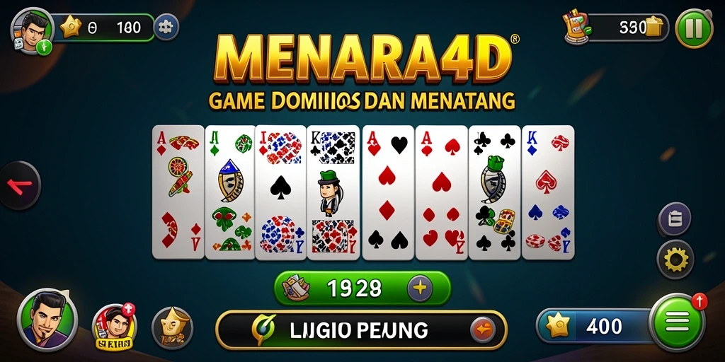 Tampilan gameplay seru di MENARA4D saat bermain domino.