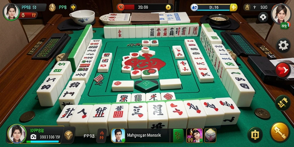Tampilan utama gameplay Mahjong yang seru dan menantang.