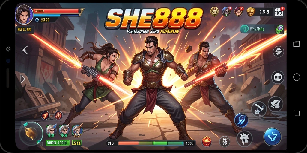Tampilan gameplay SHE888 dengan aksi pertarungan yang seru.