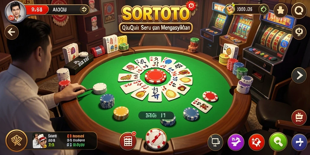 Tampilan gameplay QiuQiu SORTOTO yang seru dan mendebarkan.