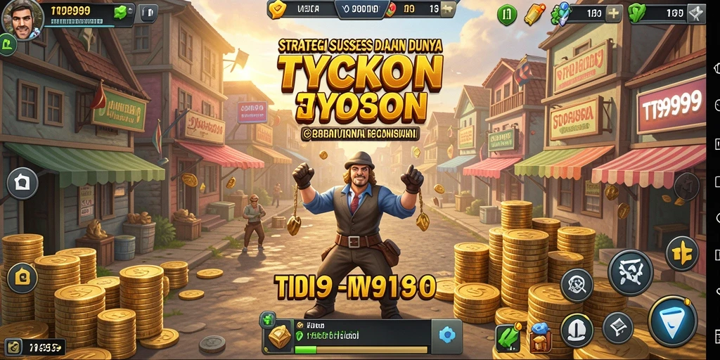 Tampilan gameplay T9999 menampilkan strategi dan kreativitas dalam bisnis.