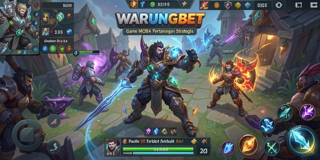 Tampilan menarik dari gameplay MOBA yang intens dan strategis.