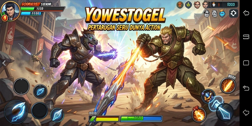 Tampilan gameplay YOWESTOGEL yang mendebarkan dengan aksi cepat.
